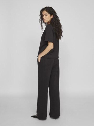 VILA - Pierna ancha Pantalón en negro