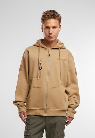 Brandit - Sudadera con cremallera en marrón: frente