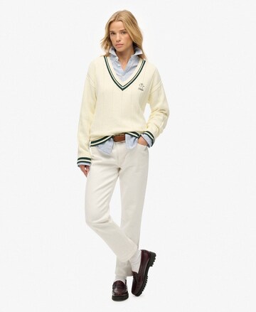 Pull-over 'Cricket Club Jumper' Superdry en blanc
