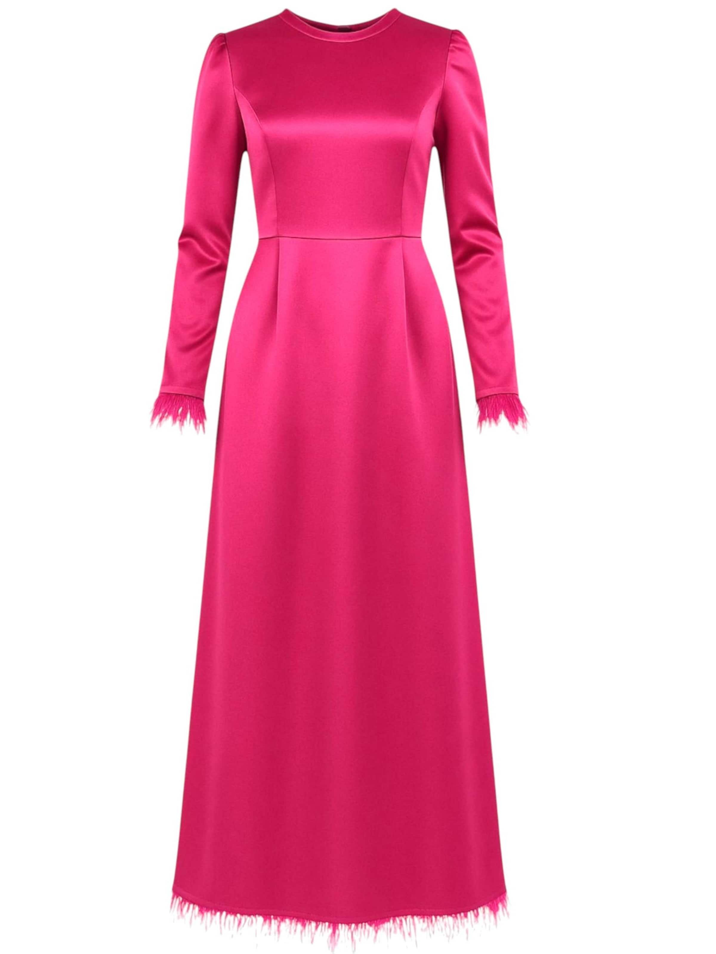 fashionshowcase Evening Dress 'Feather Grace' in Neon pink, Item view