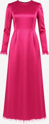 fashionshowcase Abendkleid 'Feather Grace' in Pink: Vorderseite