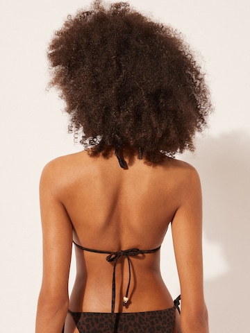 CALZEDONIA Triangle Bikini Top in Brown
