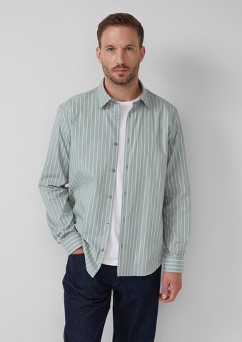 s.Oliver BLACK LABEL Regular fit Button Up Shirt in Green: front
