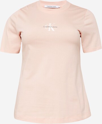 T-shirt Calvin Klein Jeans Curve en rose : devant
