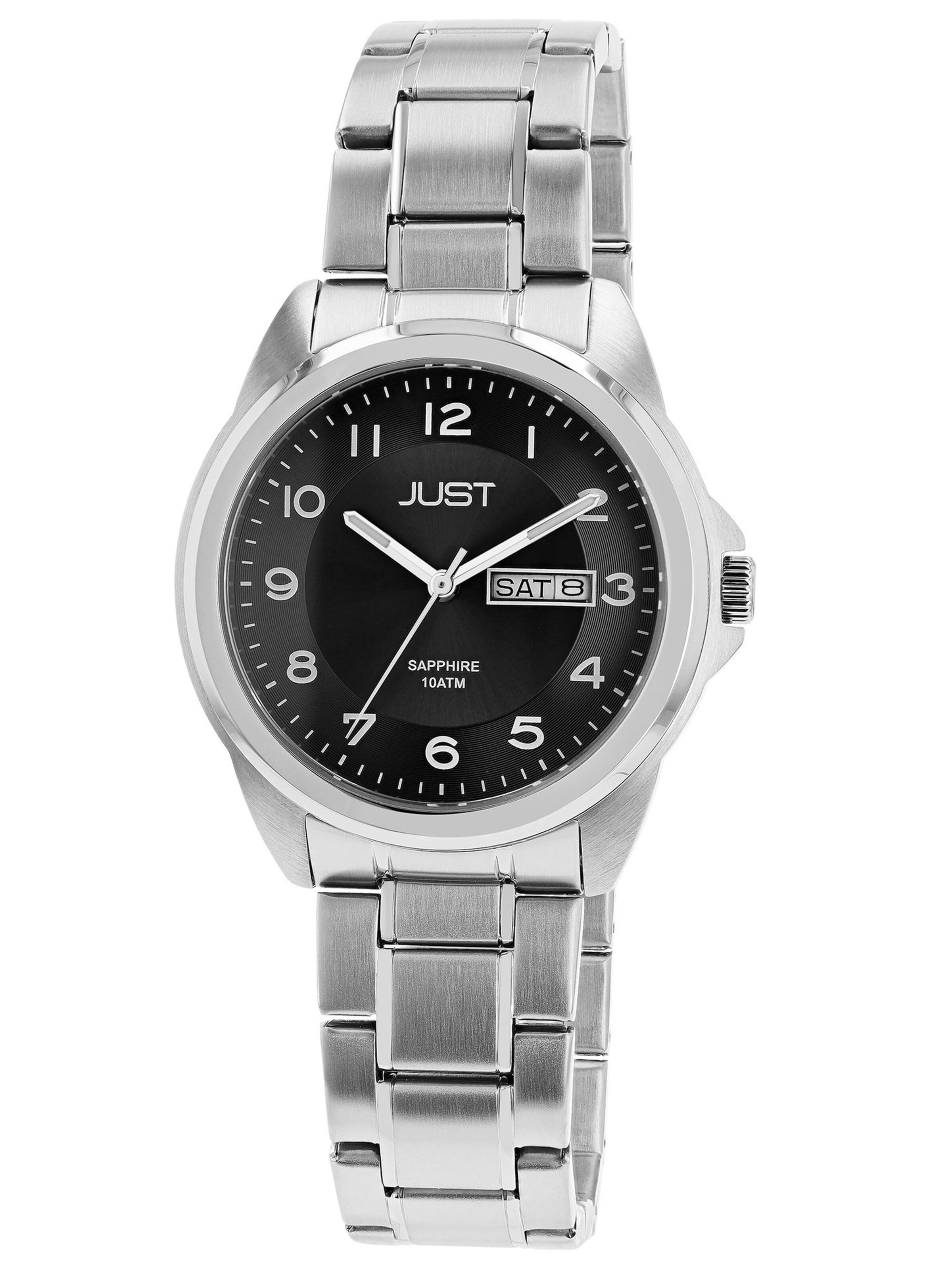 JUST Analog Watch 'Mads, Datumsanzeige' in Silver