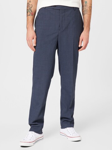 BURTON MENSWEAR LONDON Regular Trousers with creases in Blue: front