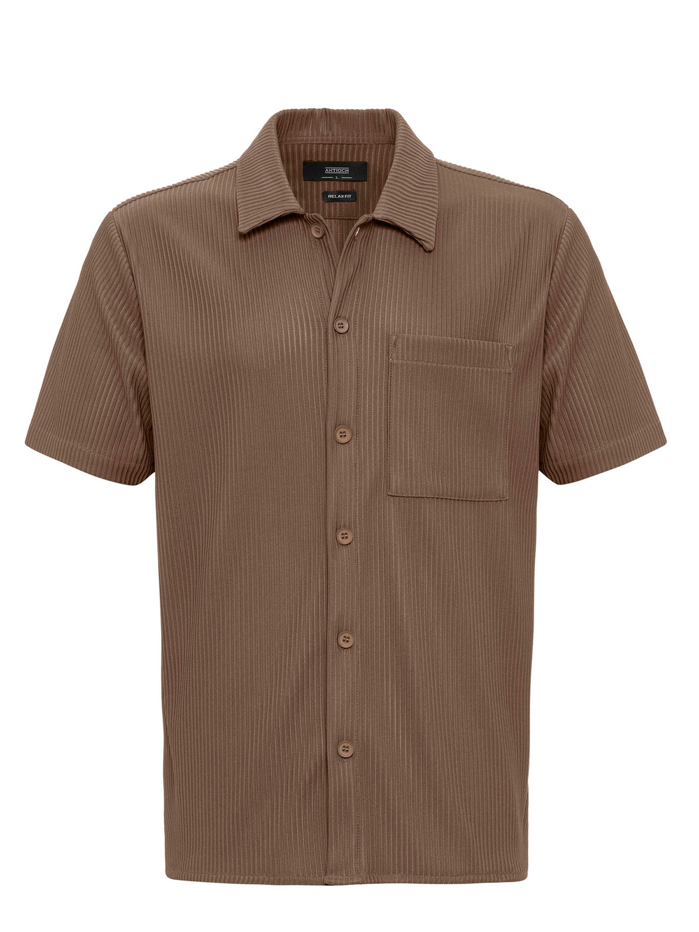 Antioch Regular Fit Hemd in Braun: Vorderseite