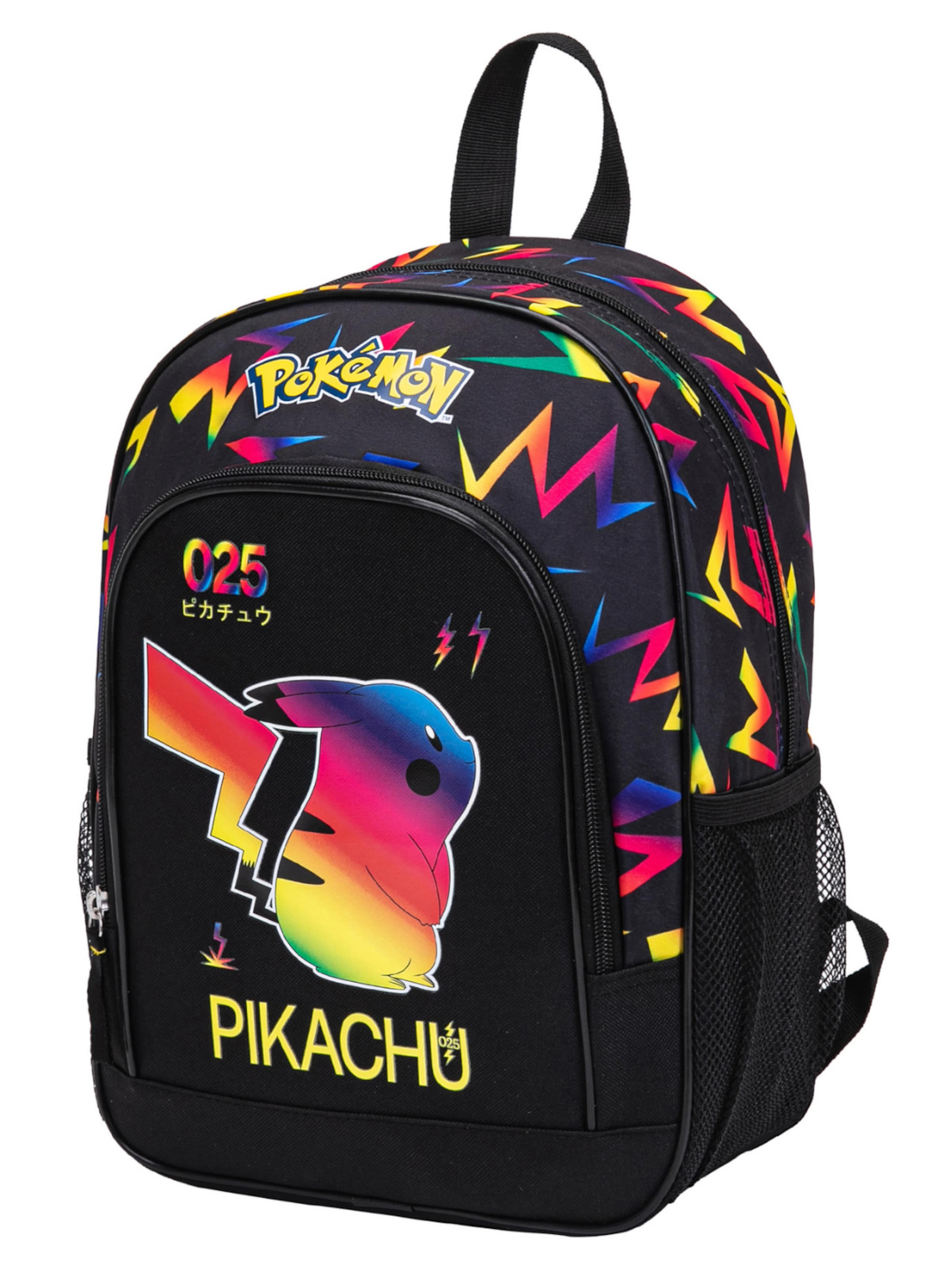 DISNEY Rugzak 'Pokémon Backpack Kids Black – Boys Girls School Bag with Pikachu Design and Front Pocket' in Zwart