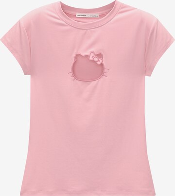 Pull&Bear Тениска 'HELLO KITTY' в розово: отпред