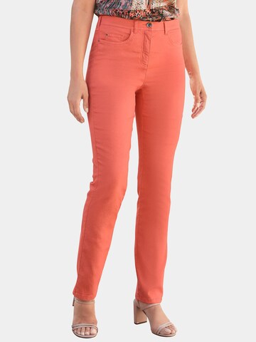 Coupe slim Jean Goldner en orange : devant