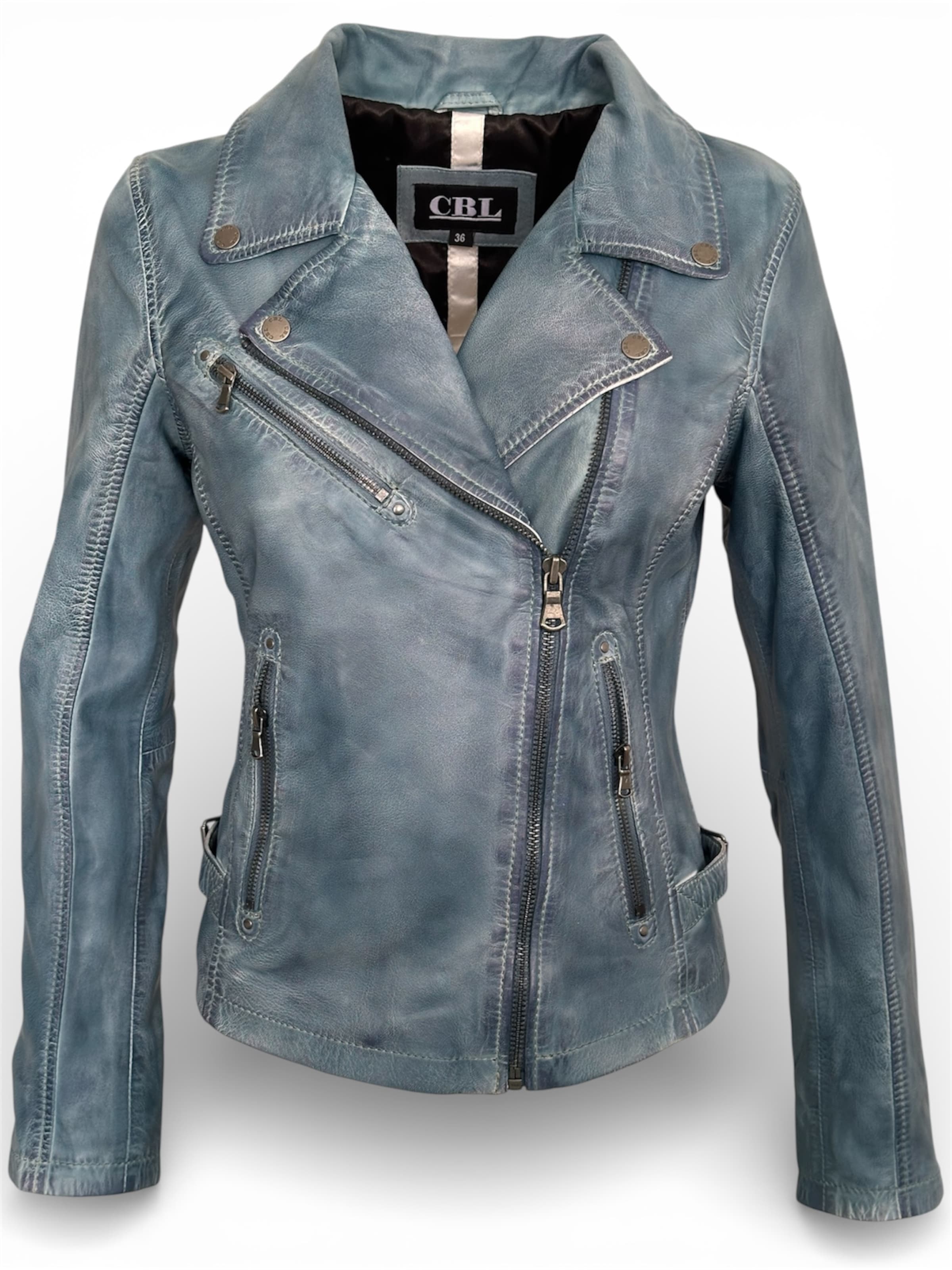 CBL Between-season jacket 'Lederjacke' in Blue: front