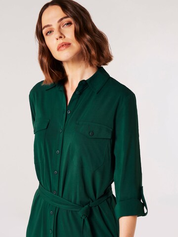 Apricot Shirt Dress in Green