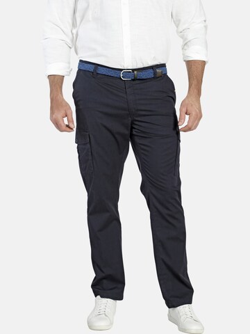 Charles Colby Loose fit Cargo Pants ' Baron Knox ' in Blue: front