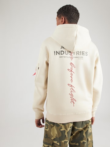 ALPHA INDUSTRIES Суичър 'Signature' в бежово: отпред