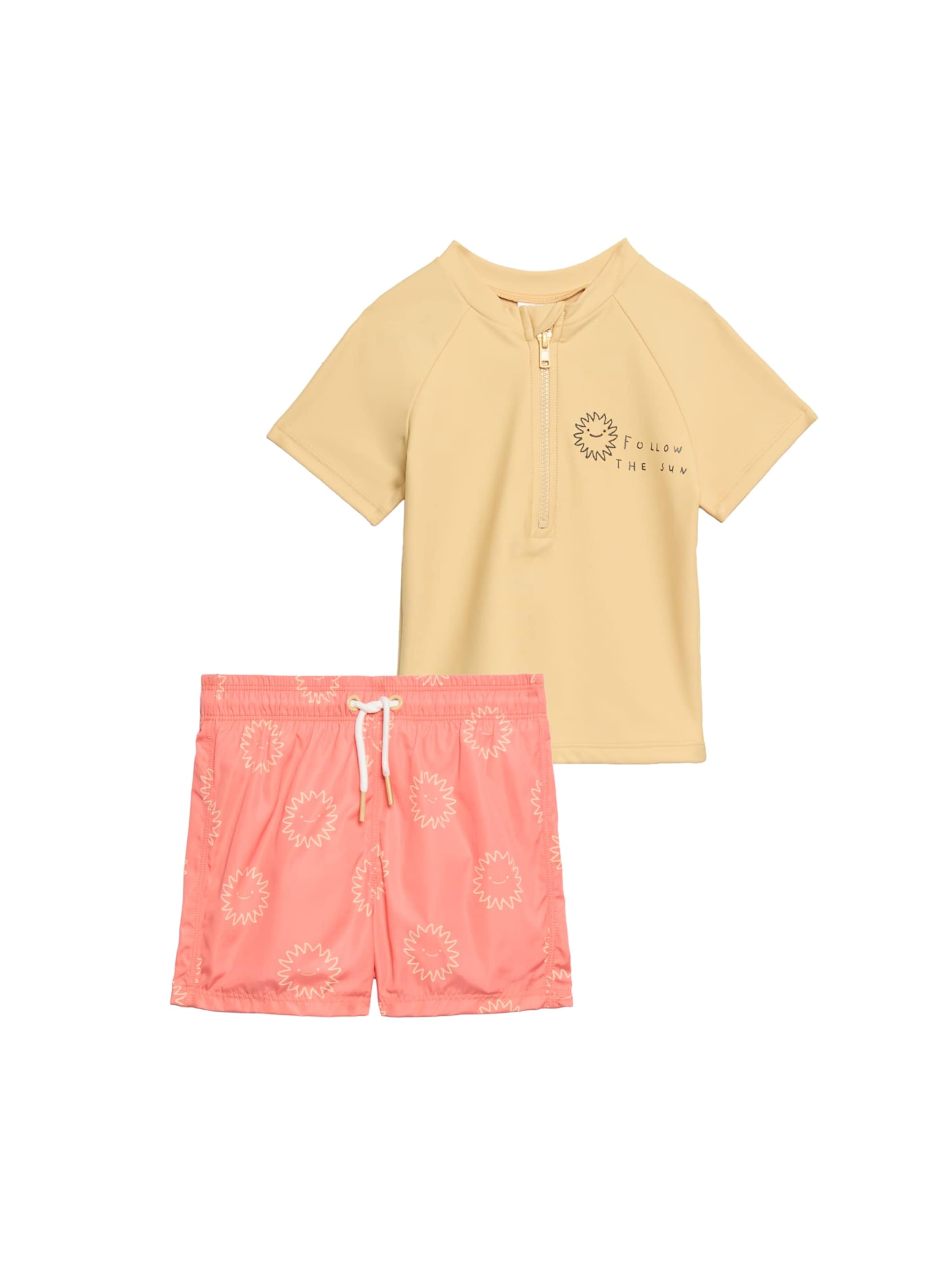 Shorts de bain Marks & Spencer en beige : devant
