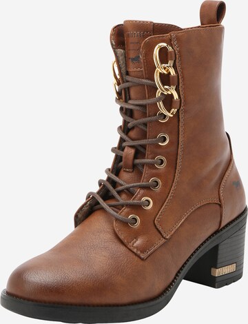 MUSTANG Lace-Up Ankle Boots in Beige: front