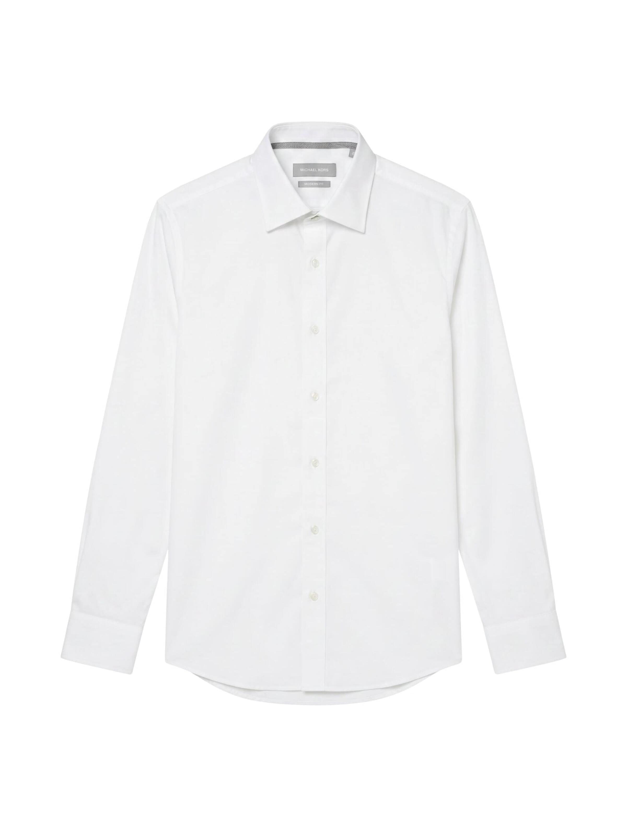 Michael Kors Regularny krój Koszula 'DOBBY ENGINEERD MODERN FIT SHIRT CAMICIA' w kolorze biały: przód