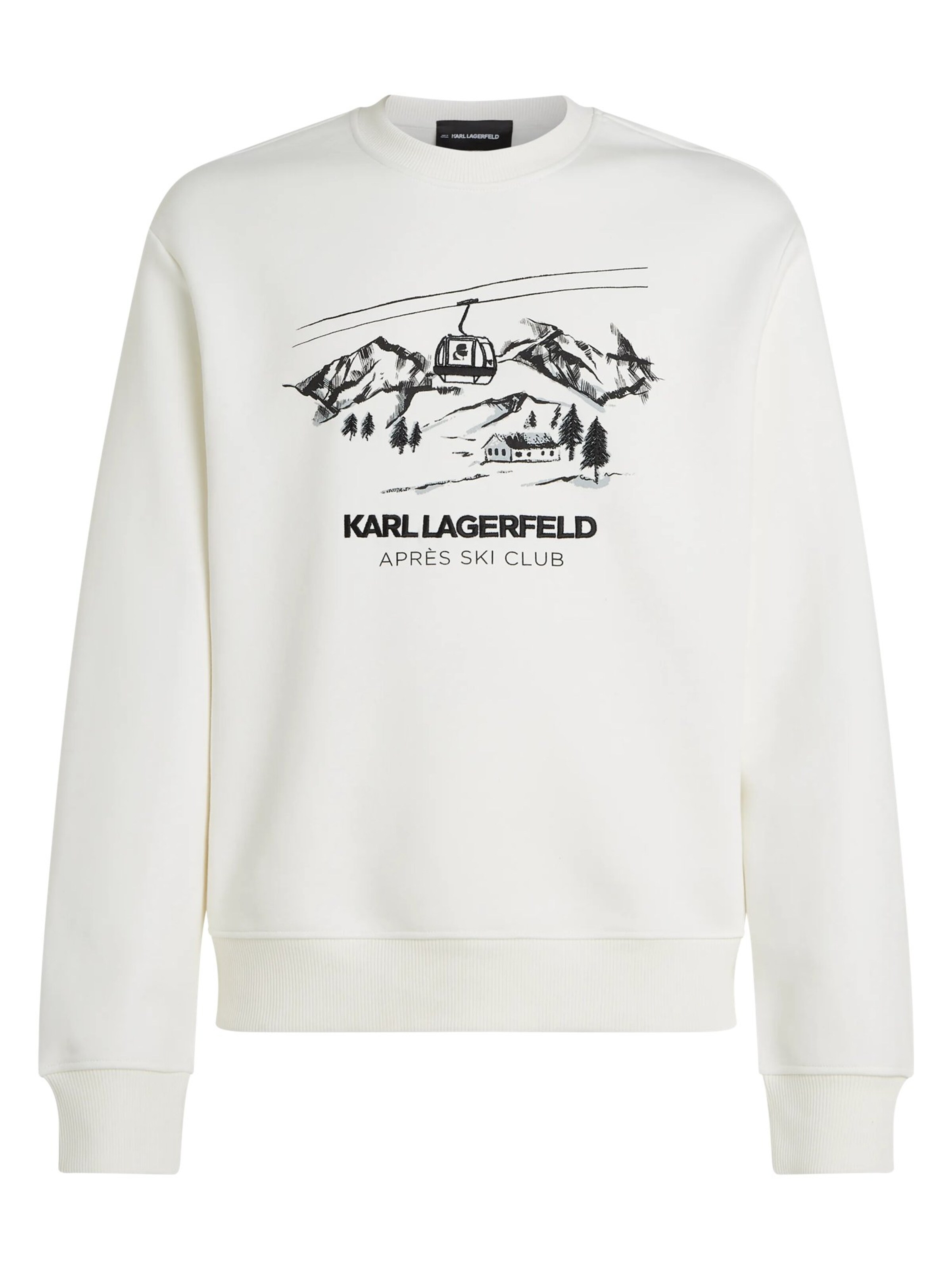 Karl Lagerfeld Суичър 'Après Ski Club' в бежово: отпред