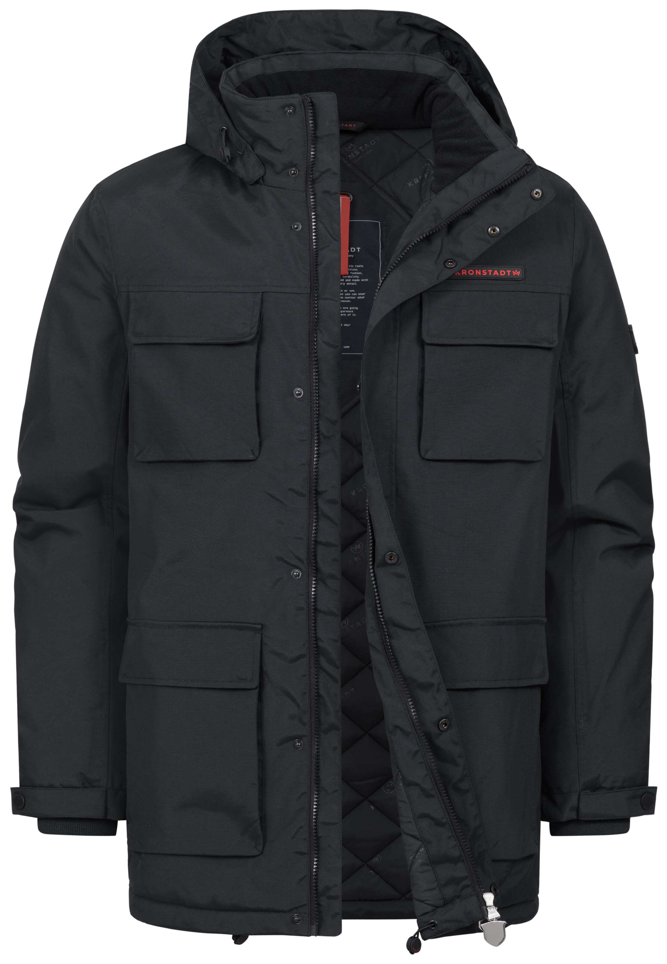 Kronstadt Winter Jacket ' Harrington' in Black: front