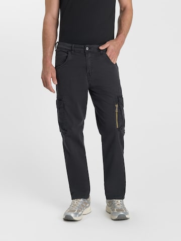 Regular Pantalon cargo 'BULLET' Le Temps Des Cerises en noir : devant