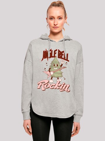 F4NT4STIC Sweatshirt 'Jingle Bell Rocking Christmas Tree' in Grijs: voorkant