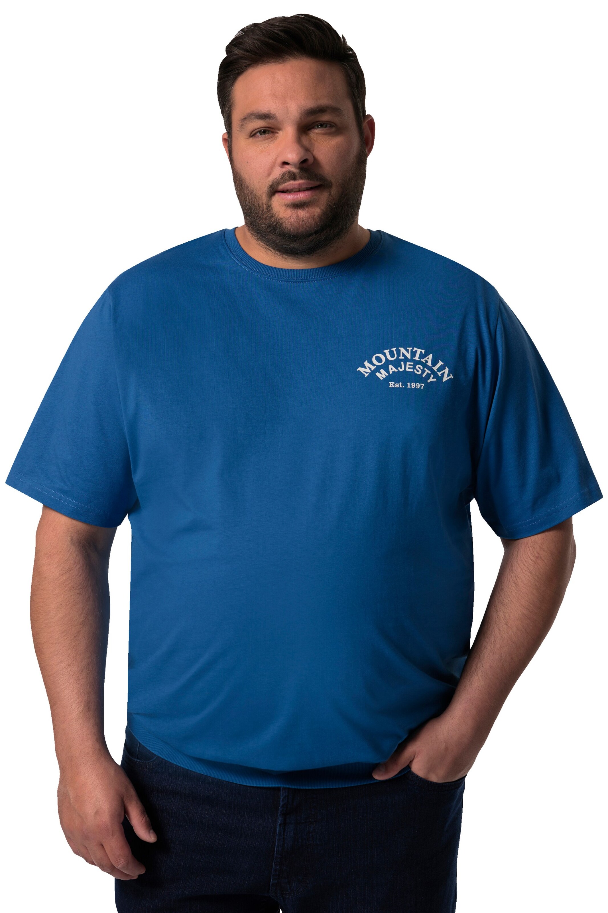 Men Plus Shirt in Blue: front