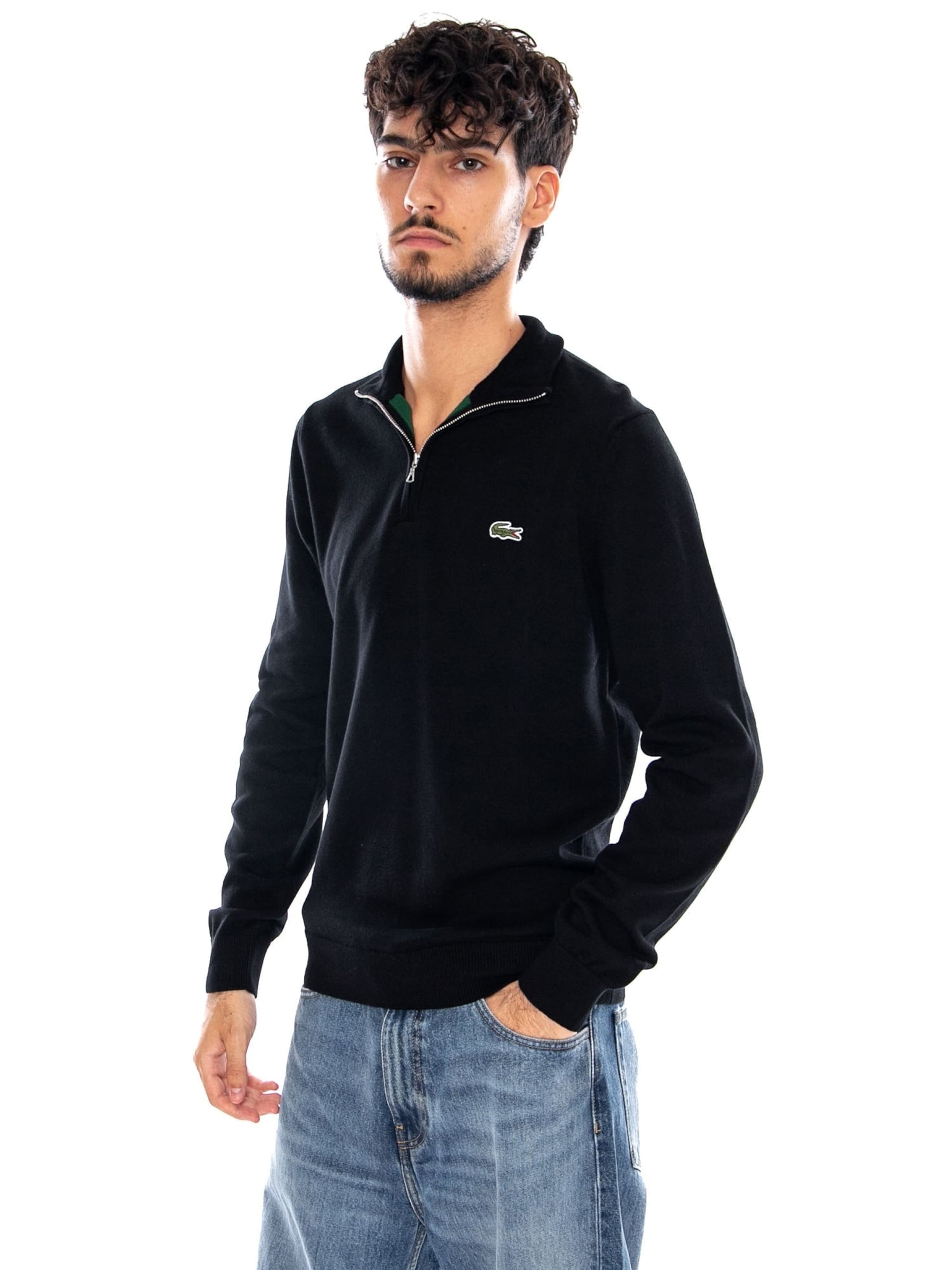 LACOSTE Trui 'PULLOVER BLACK' in Zwart