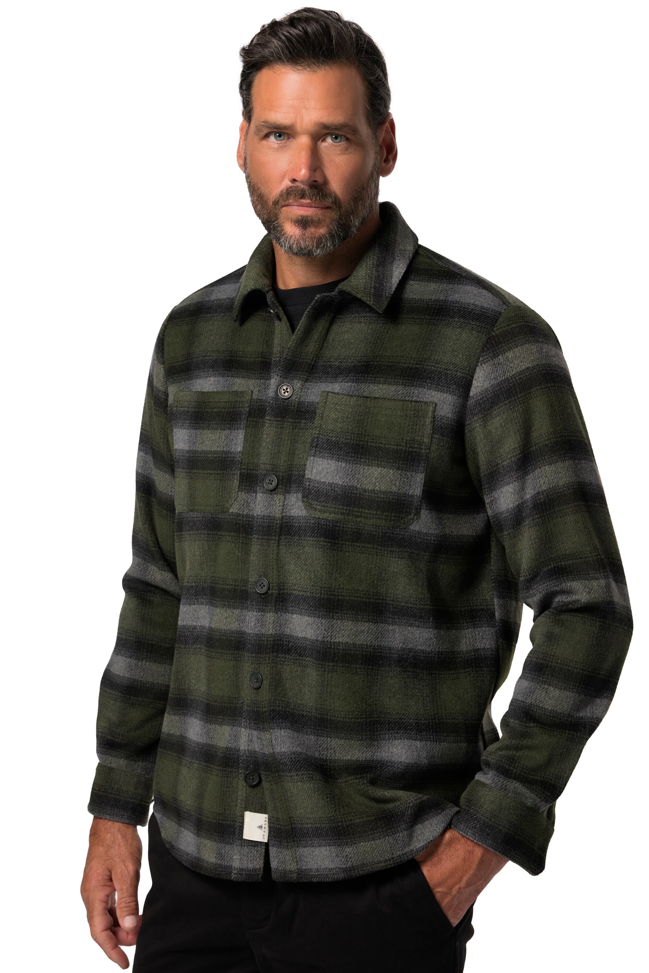 JP1880 Regular Fit Hemd in Grün: Vorderseite