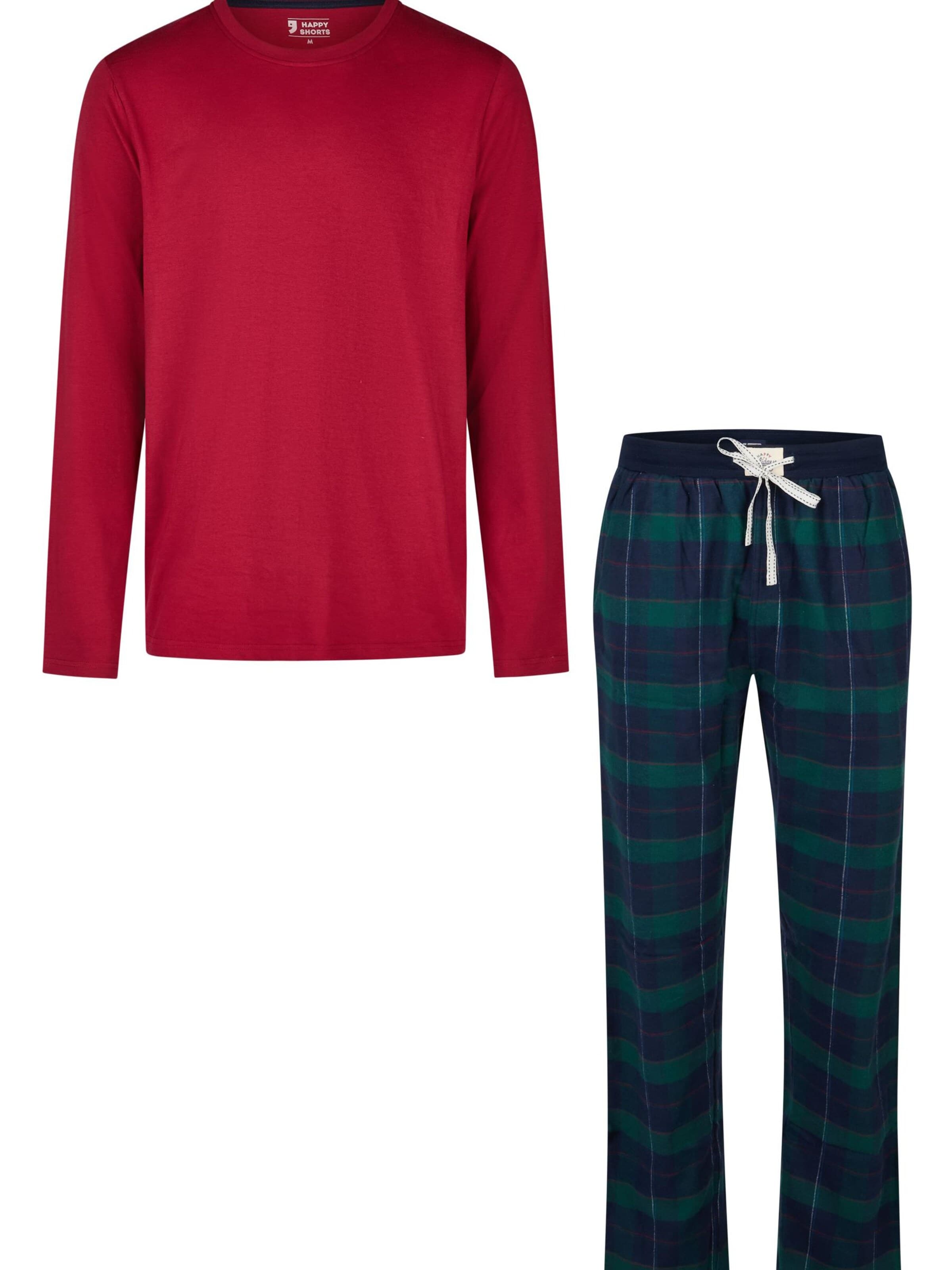 Happy Shorts Long Pajamas 'Christmas' in Red: front