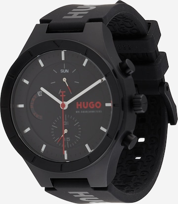 juoda HUGO Analoginis (įprasto dizaino) laikrodis 'LIT': priekis