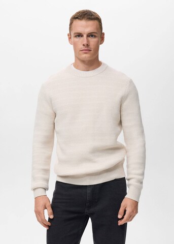 MANGO MAN Pullover 'Canut' in Weiß: Vorderseite
