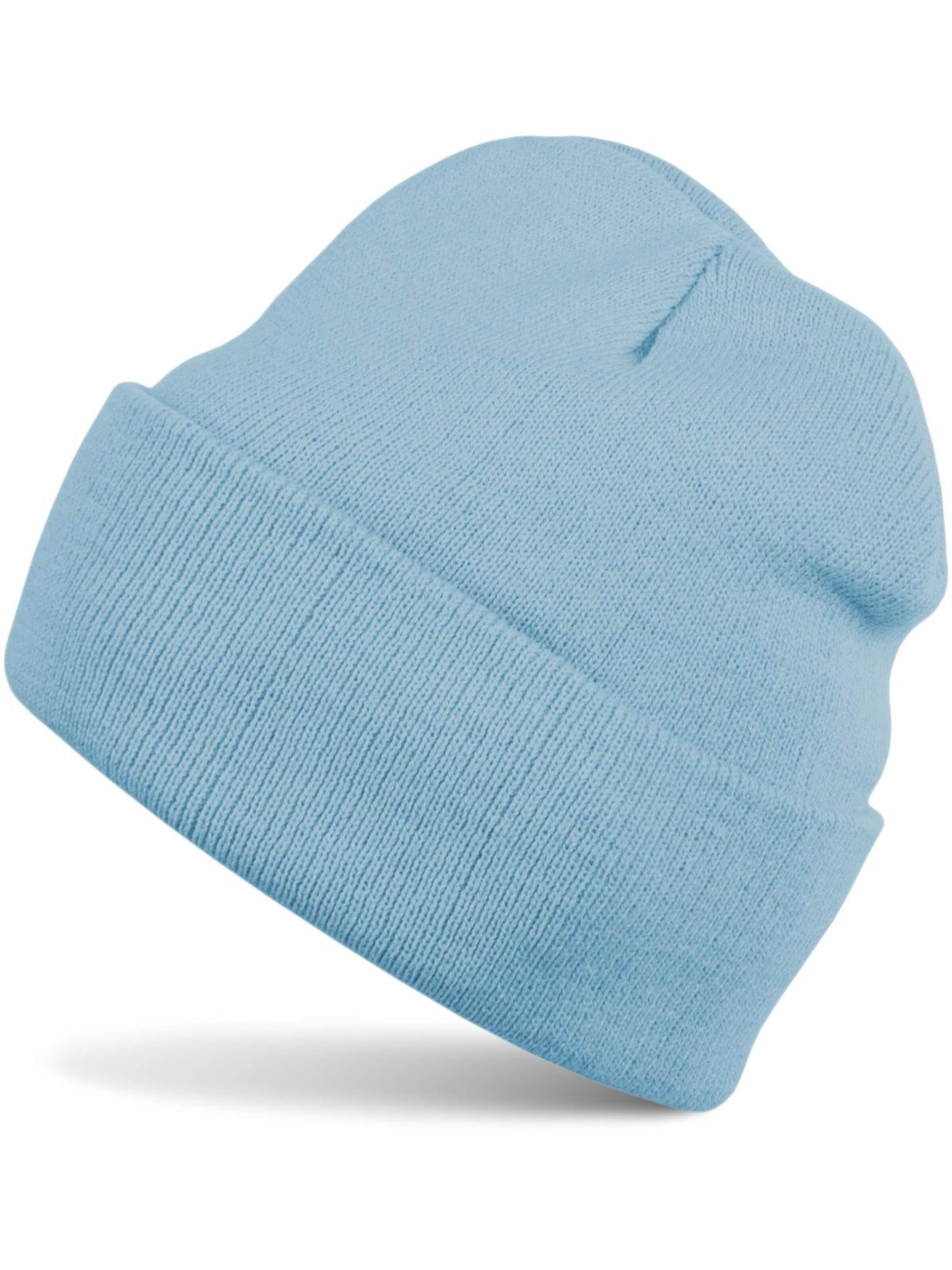 styleBREAKER Beanie 'Winter Strickmütze mit Krempe' in Blue: front