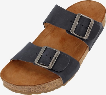 HAFLINGER Pantolette 'Bio Andrea' in Blau: Vorderseite