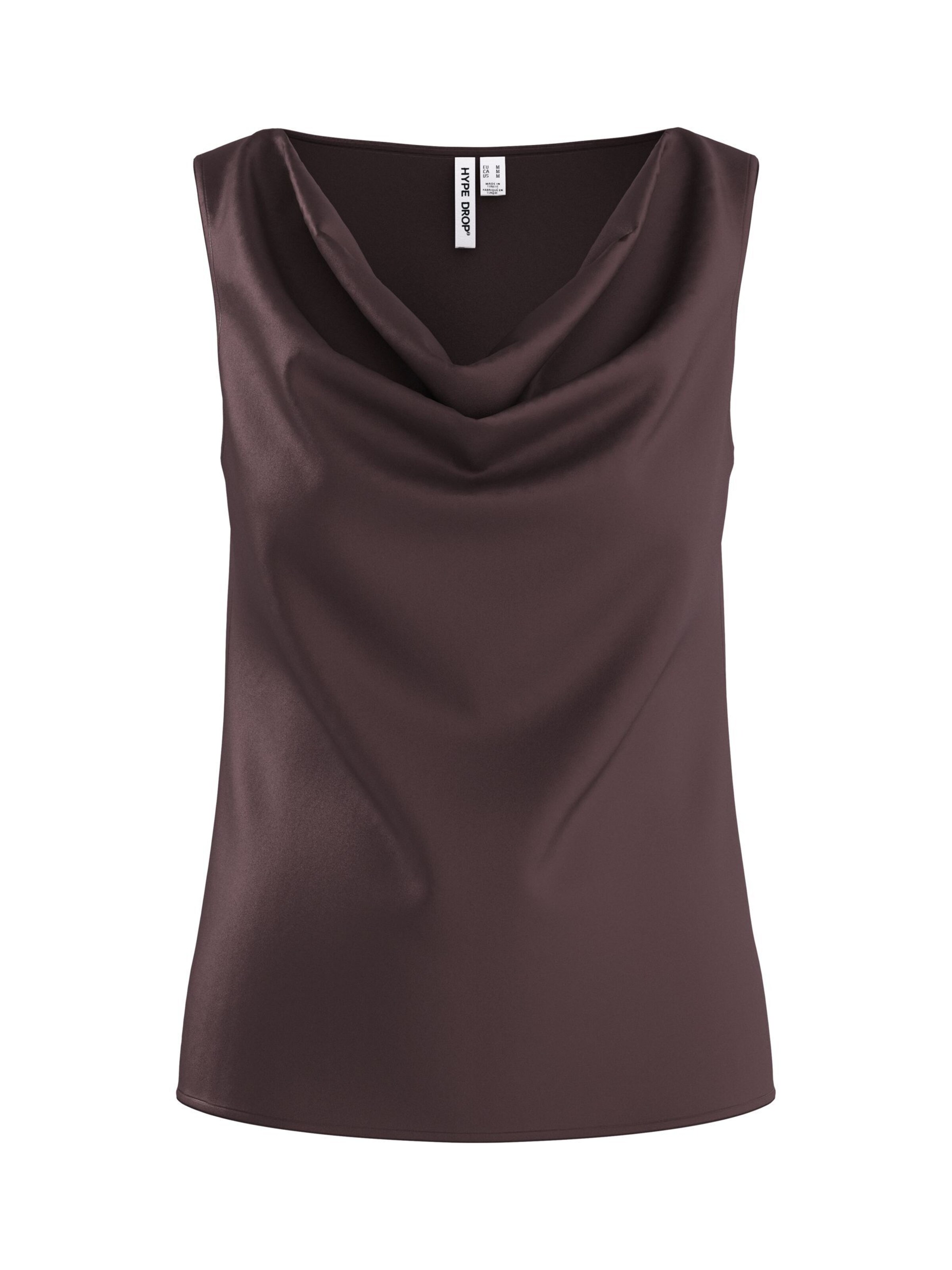 HYPEDROP Haut 'JILL' en XL en chocolat, Vue avec produit