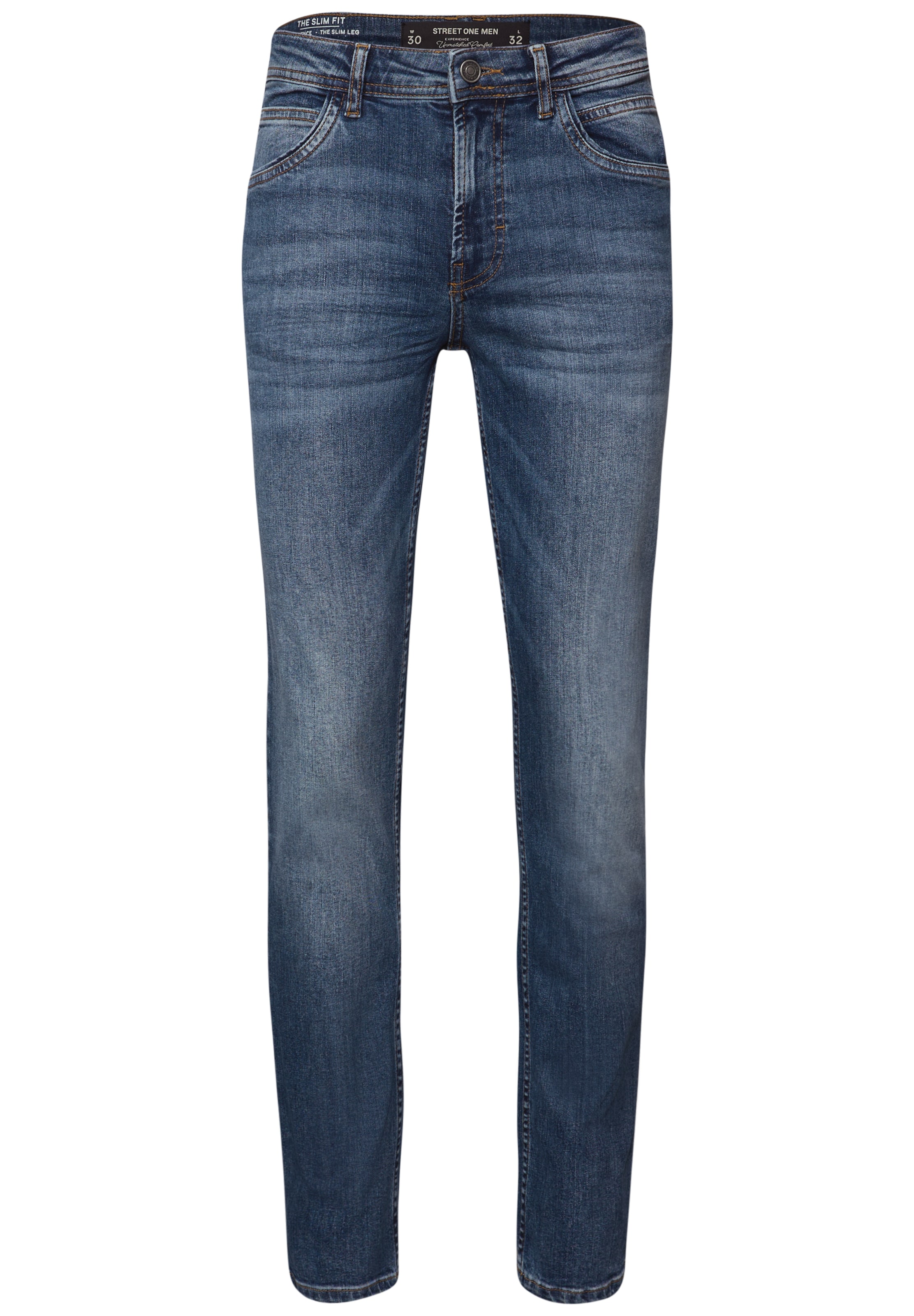 Street One MEN Slimfit Jeans in Blau: Vorderseite