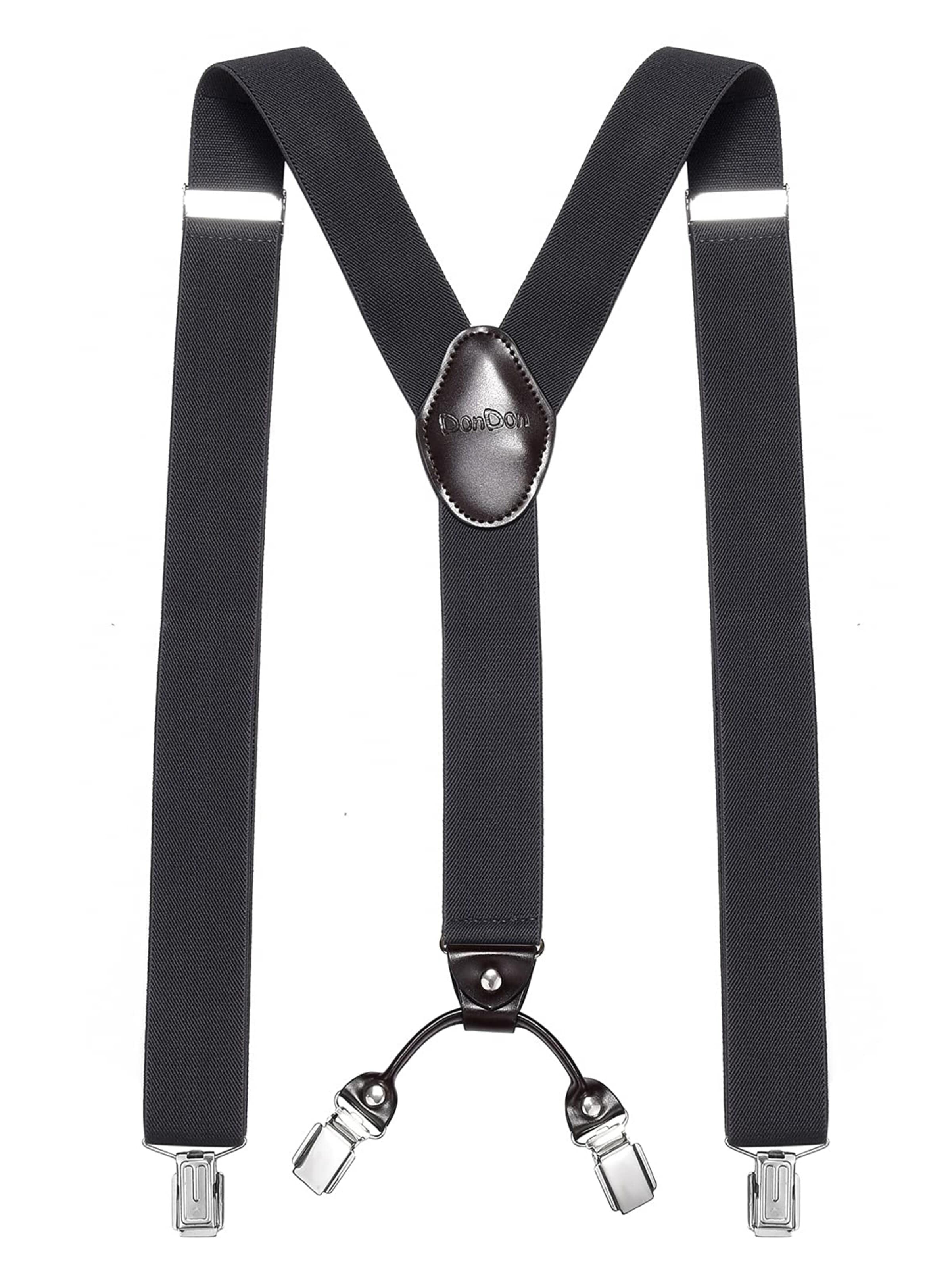 DonDon Suspenders in Grey: front