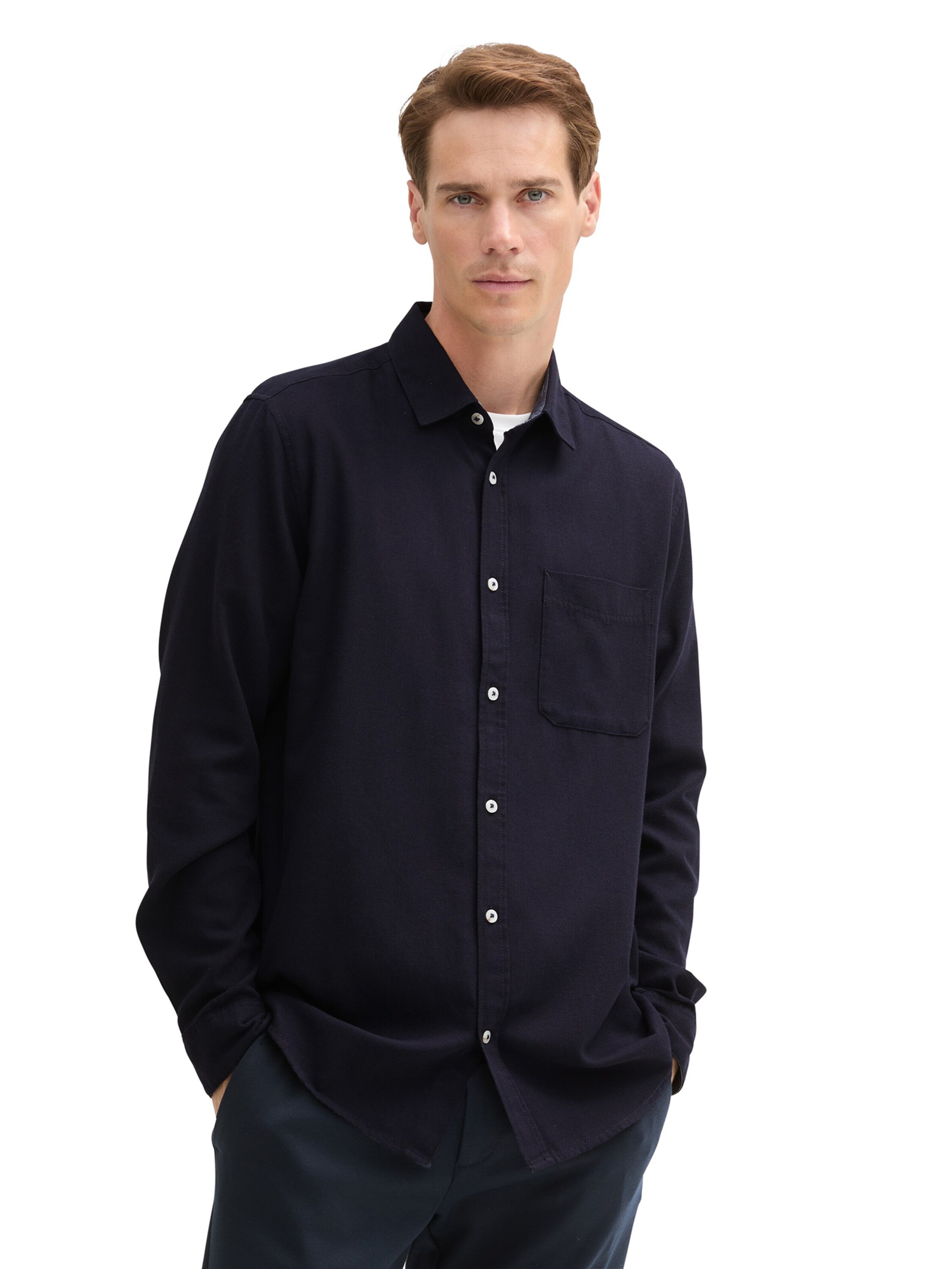 TOM TAILOR Regular fit Button Up Shirt in Blue: front