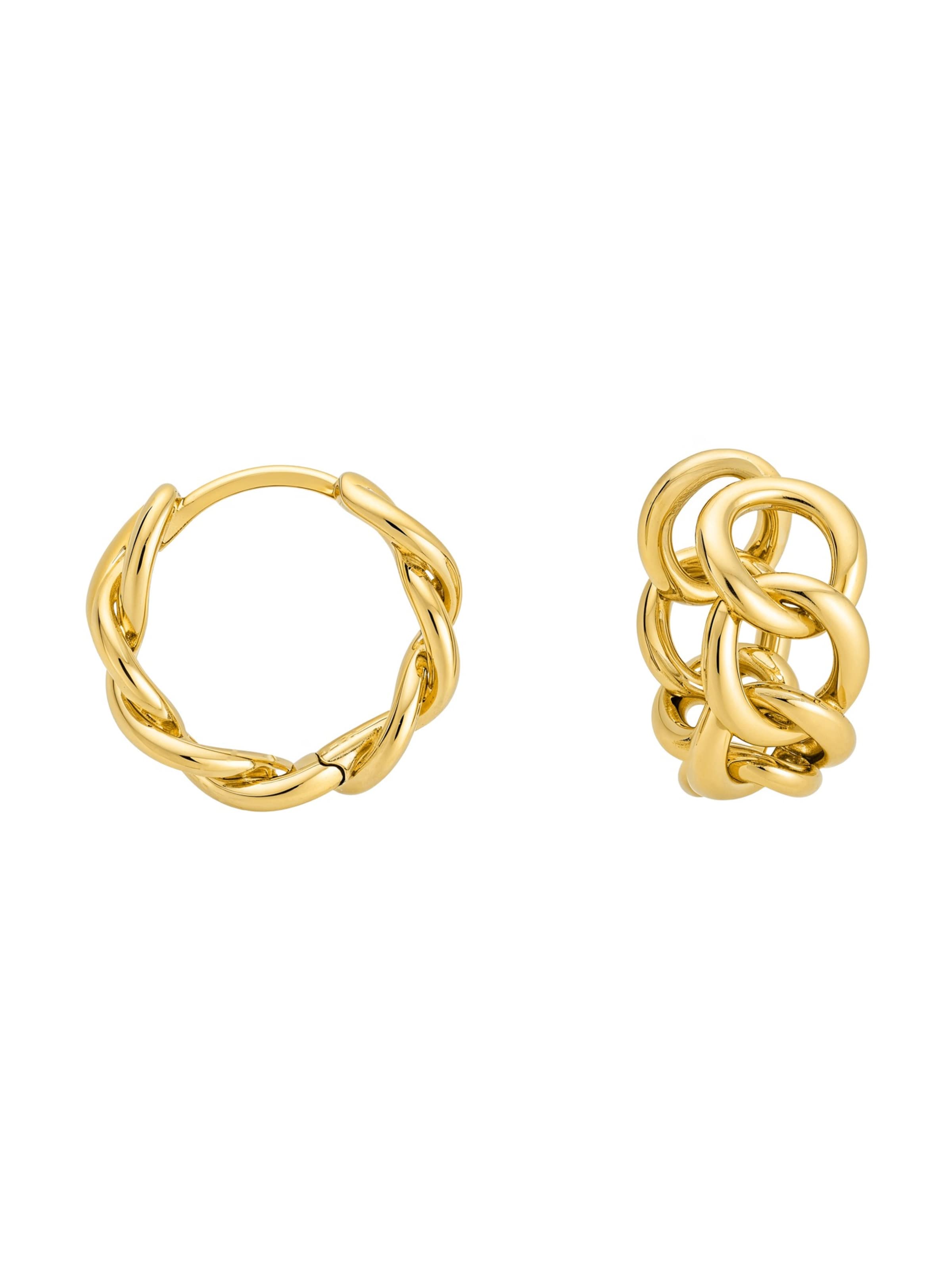 Sofia Milani Ohrringe 'Cable Chain'‌‌‌‌ in Gold: Vorderseite