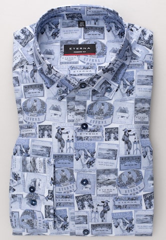 ETERNA Regular fit Button Up Shirt in Blue