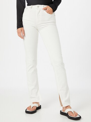 Gina Tricot Slimfit Jeans in Wit: voorkant