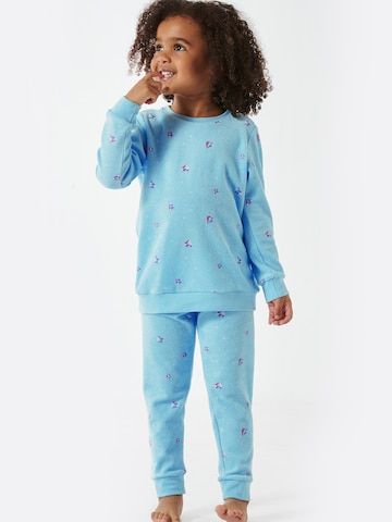 Pyjama ' Girls World Velours ' SCHIESSER en bleu : devant