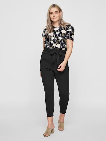 Vero Moda Curve Tapered Pleat-Front Pants 'Eva' in Black