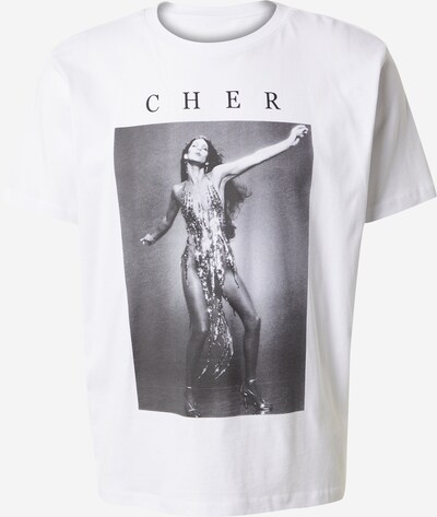 ABOUT YOU x Chiara Biasi T-shirt 'Road Trip' en anthracite / argent / blanc, Vue avec produit