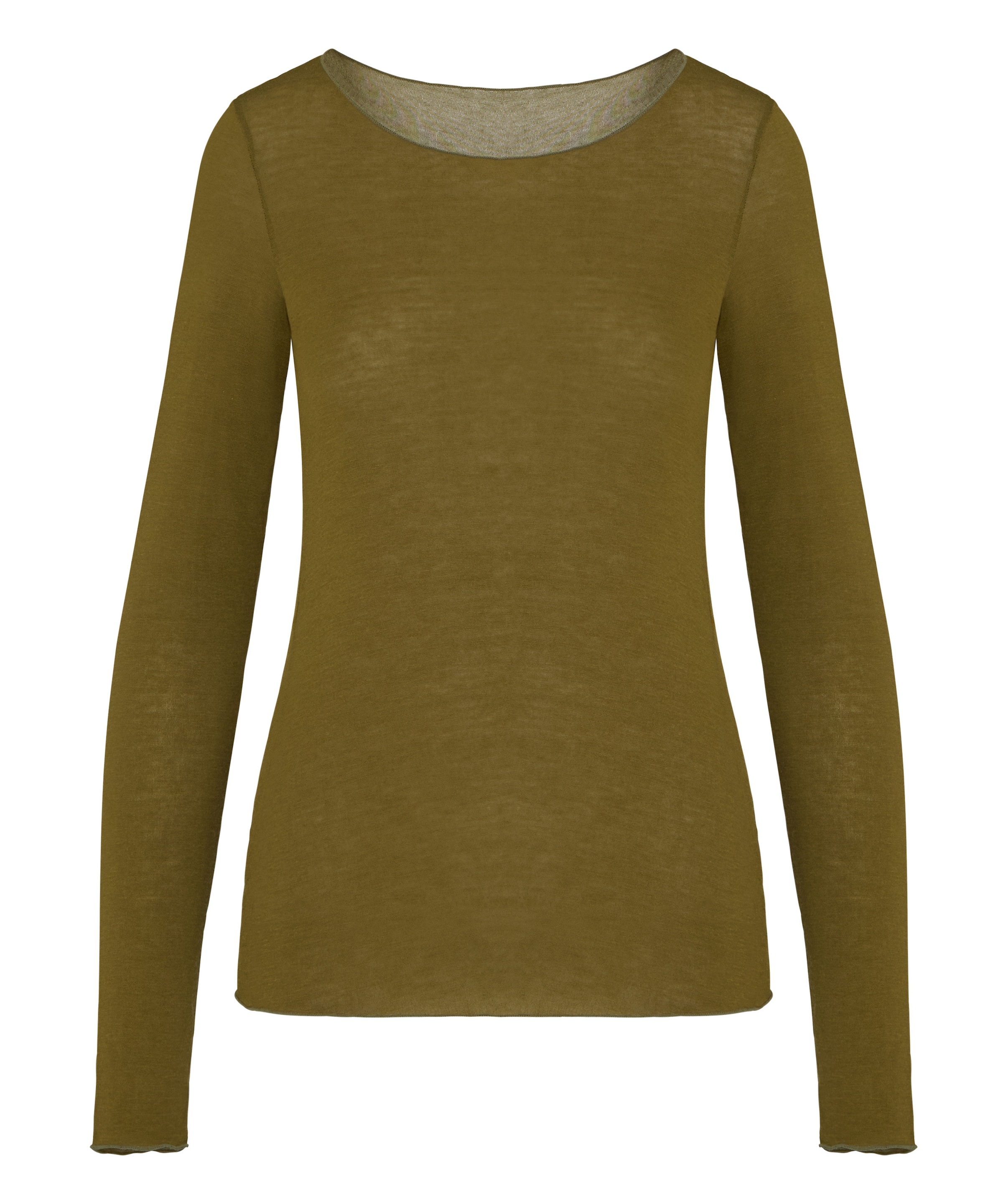 Hunkemöller Slaapshirt ' Boatneck Cashmere' in Groen: voorkant