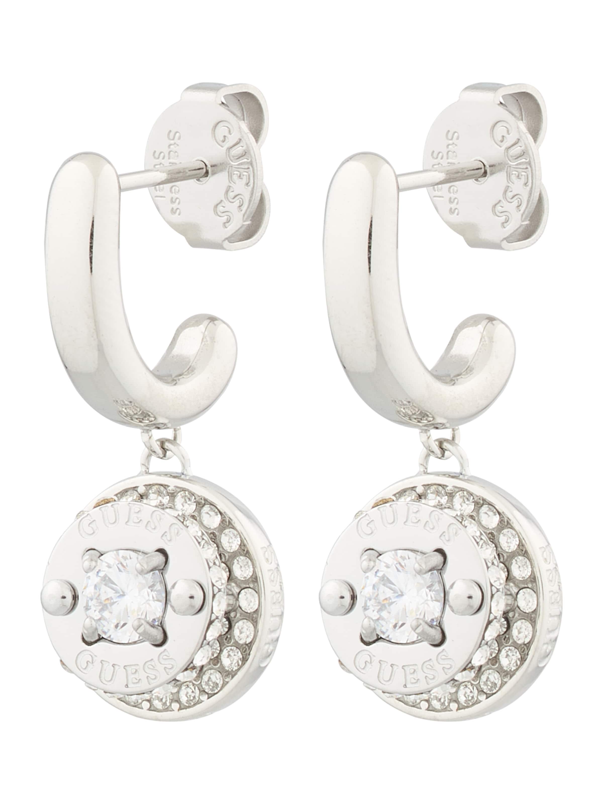 GUESS Náušnice - Strieborná: predná strana