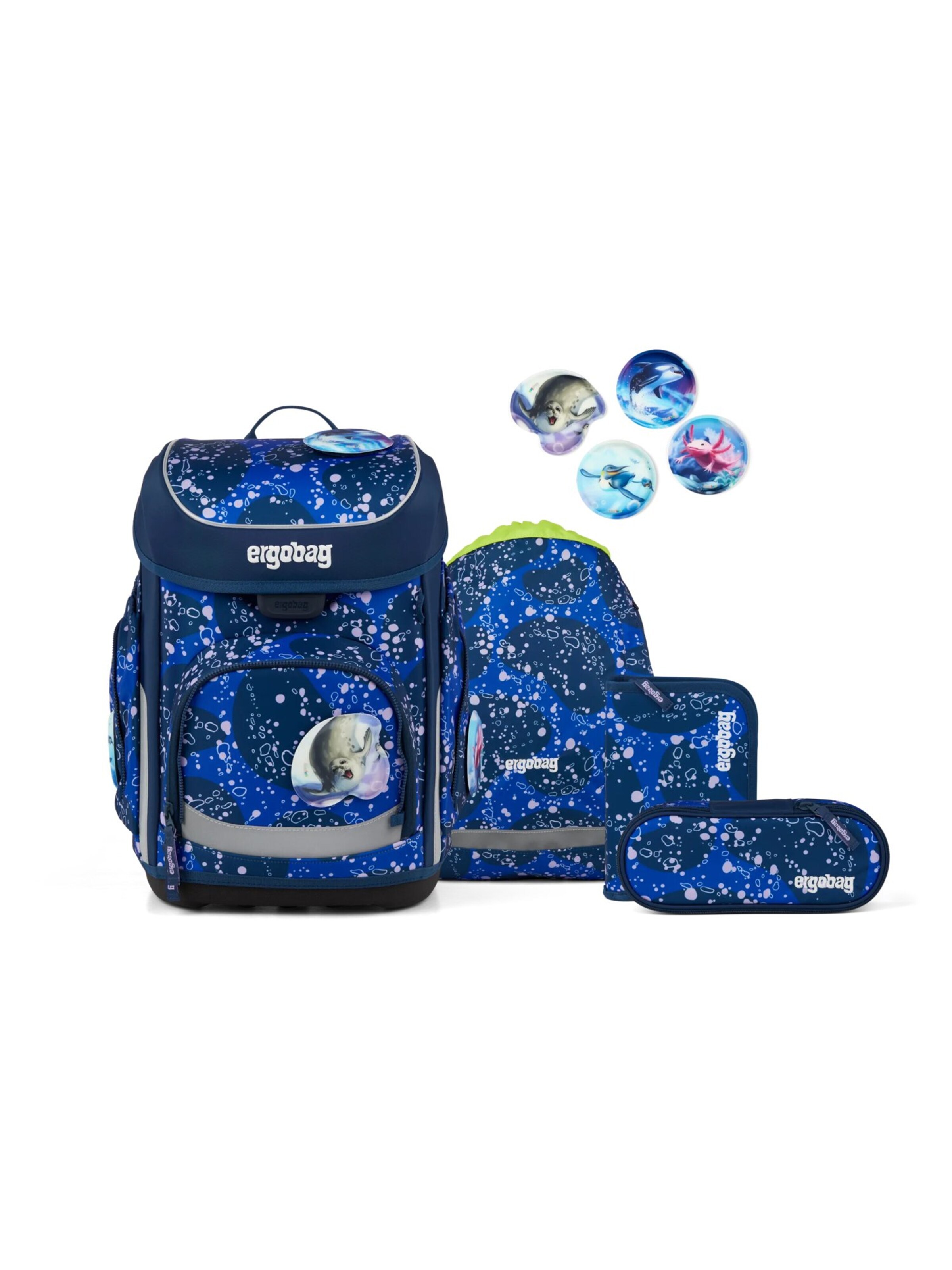 ergobag Rucksack 'Cubo Set'‌‌‌‌‌ in Blau: Vorderseite