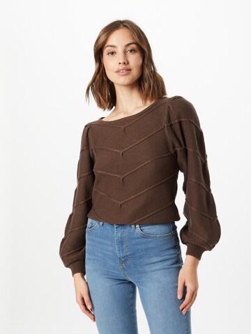 ICHI Sweater 'PILAR' in Brown: front