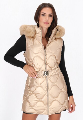 Gilet faina en beige : devant