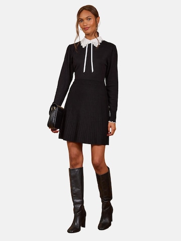 Rochie tricotat de la love & roses pe negru: față