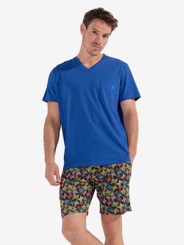 HOM Pajama short ' Beautifly ' in Blue